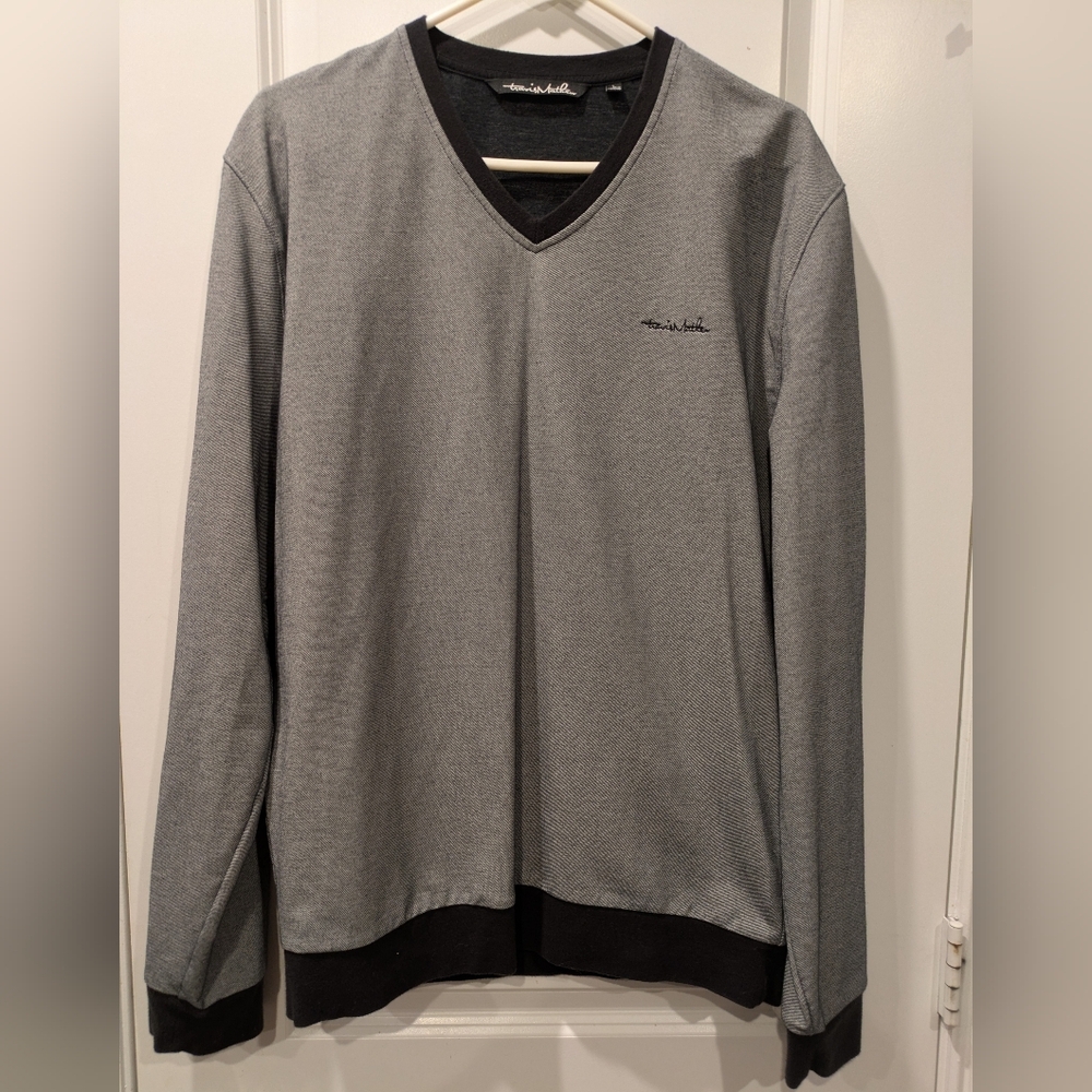 TravisMathew Men’s Golf V-Neck Pullover Gray Size L + Topgolf Hat NWT Bundle